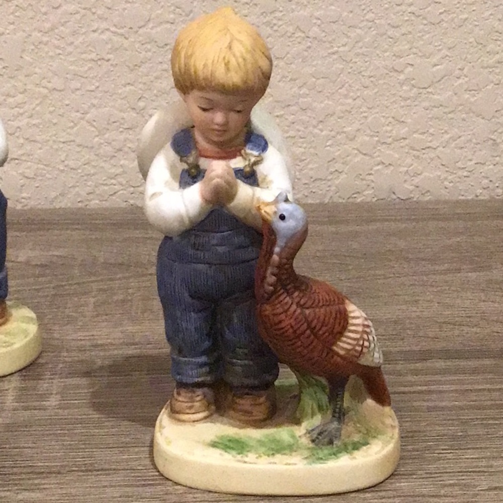 Pair of Vintage 1985 Homco Denim Days Figurines #1506 Praying - Picture 4 of 8